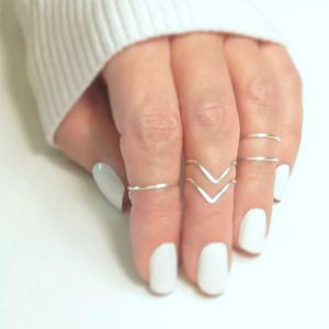 Set Anillos 2021 Mujeres Oro Nudillo Anillos En Forma
